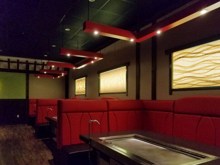 Washi Illuminated Wall Art at a Japanese Steakhouse in FL
