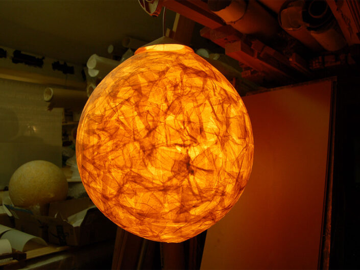 Ceiling Hanging Washi Lanterns for a Restaurant Dining Hall