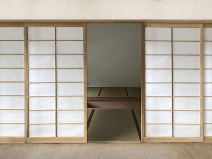 Shoji Sliding Doors for a garden view rooms at a Weekend House