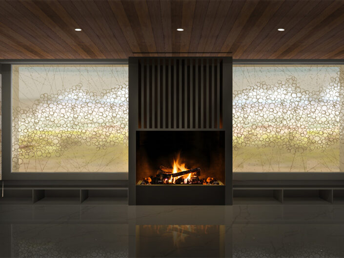Art Washi Parchment Window Shades for a Scenic View Living Room